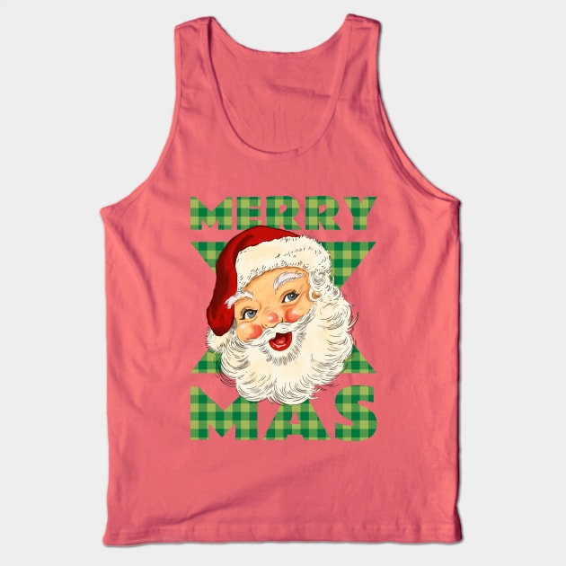 Merry Xmas Vintage Santa Claus (Green) Tank Top by Whimsical Frank